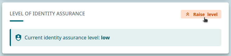 Low level of identity assurance