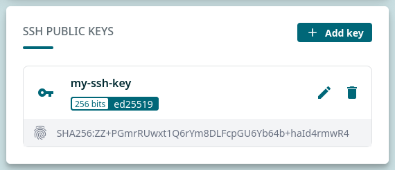 Public key added to MyCSC